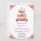 ホリデー クリスマス ランチ バースデー パーティー ピンク 招待状 (正面)