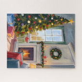 ホリデー クリスマス | 暖炉 クリスマスツリー ジグソーパズル (横)