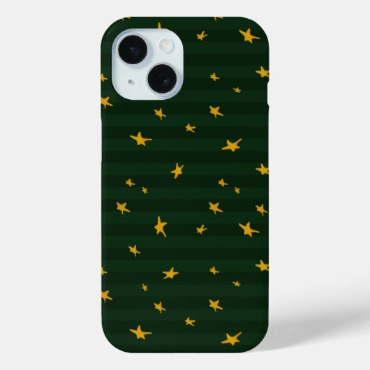 ホリデー グリーン イエロー ストライプ スター クリスマス Case-Mate iPhoneケース (裏面)