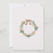 ホリデー グリーン オレンジ クリスマス パーティー 招待状 (裏面)