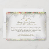 ホリデー ゴールデン クリスマス 追悼式 招待状 (裏面)