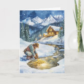 ホリデー ゴールド マイニング ゴールド クリスマス カード (正面)