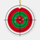 ホリデー シューティング ターゲット ガン シューター クリスマス セラミックオーナメント (正面)