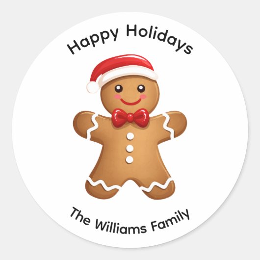 ホリデー シンジャーブレッドマン オーダーメイド ラウンドシール (正面)