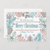 ホリデー シーズンの花 | フォト ホリデー カード (正面/裏面)