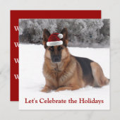 ホリデー・ジャーマン・シェパード 招待状 (正面/裏面)