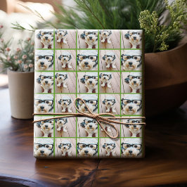 ホリデー ジョイ グリーンの4枚の写真Instagramコラージュ ラッピングペーパー
