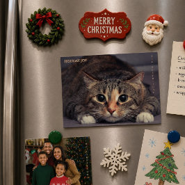 ホリデー ジョイ 楽しい 磁石 ペット 写真 クリスマス