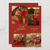 ホリデー ジョイ 4 フォト グリーティング カード (正面/裏面)