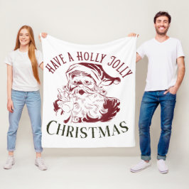 ホリデー ジョリー ビンテージ クリスマス フリースブランケット