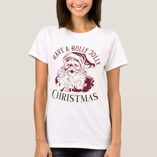 ホリデー ジョリー ビンテージ クリスマス Tシャツ (正面)