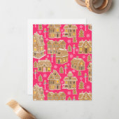 ホリデー・ジンジャーブレッド・ビレッジ ノートカード (正面/裏面インサイチュ)