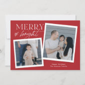 ホリデー スナップショット フォト カード - 赤 (正面)