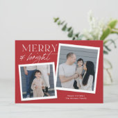 ホリデー スナップショット フォト カード - 赤 (スタンド正面)