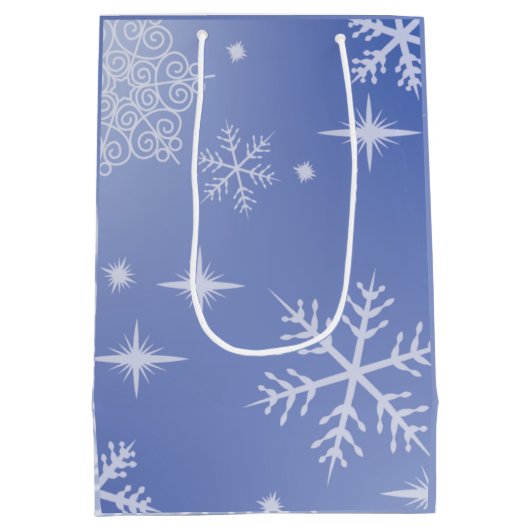 ホリデー スノーフレーク デコレーション ミディアム ギフト バッグ ミディアムペーパーバッグ (裏面)