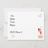 ホリデー スノーマン カップケーキ 招待状 (裏面)