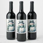 🎄 ホリデー スノーマン ワイン ラベル 🍷 (ボトル)