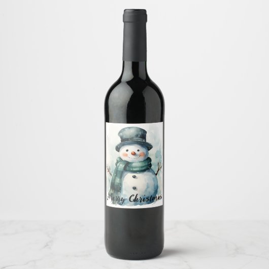🎄 ホリデー スノーマン ワイン ラベル 🍷 (正面)