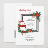 ホリデー スノーマン 招待状 (正面/裏面)