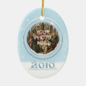 ホリデー スノーマン 絵 お守り セラミックオーナメント (正面)