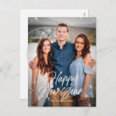 ホリデー スパークス ハッピー ニュー イヤー フォト カード (正面/裏面)