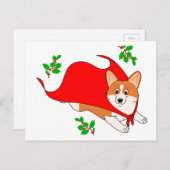 ホリデー スーパー コーギー ケープ付き シーズンポストカード (正面/裏面)