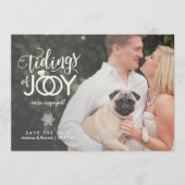 ホリデー・セーブ・ザ・デート 婚約 クリスマスカード (正面)