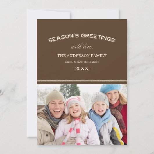 ホリデー タイポグラフィー | ホリデー フォト カード (正面)