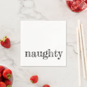 ホリデー タイポグラフィー NAUGHTY 楽しい フェスティブ モダン スタンダードカクテルナプキン (インサイチュ)
