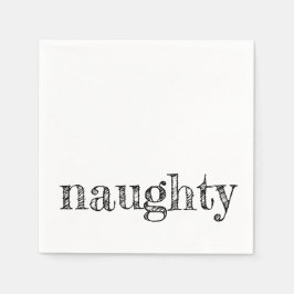 ホリデー タイポグラフィー NAUGHTY 楽しい フェスティブ モダン スタンダードカクテルナプキン