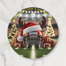 ホリデー タッチダウン - クリスマスのフットボール ギフト ラッピング フェイバータグ