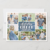 ホリデー チア コラージュ ホリデー フォト カード ネイビー (正面)