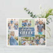 ホリデー チア コラージュ ホリデー フォト カード ネイビー (スタンド正面)