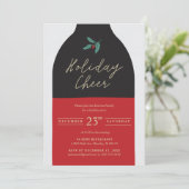ホリデー チア ワインボトル パーティー 招待状 (スタンド正面)