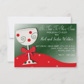 ホリデー チア ワイン グラス クリスマス パーティー 招待状 (正面)