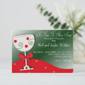 ホリデー チア ワイン グラス クリスマス パーティー 招待状 (スタンド正面)