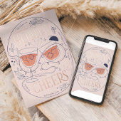 ホリデー チーズ カクテル クリスマス カード ローズ ゴールド