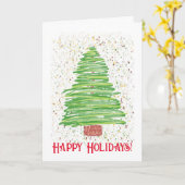 ホリデー ツリー アート カード (黄色い花)