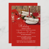 ホリデー・テーブル・ディナー・パーティーへの招待状 招待状 (正面/裏面)