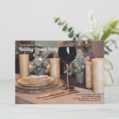 ホリデー・ディナー・テーブル招待状 招待状 (スタンド正面)