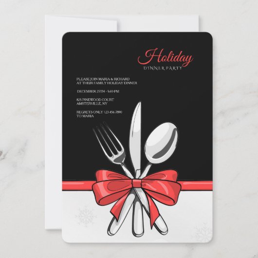 ホリデー・ディナー・パーティーの招待状 招待状 (正面)