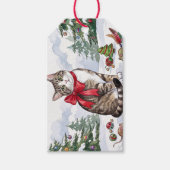 ホリデー+デコレーションのミーアのクリスマス猫 ギフトタグ (正面)