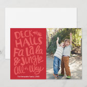 ホリデー デック・ザ・ホールズ ファ・ラ・ラ フラット ホリデー カード (正面/裏面)
