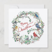ホリデー バーズ リース メリークリスマス シーズンカード (正面)