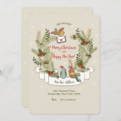 ホリデー・バードの動く発表 招待状 (正面/裏面)