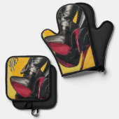 「ホリデー・ヒジンクス、味は酸っぱい絵を描だった 鍋つかみ&鍋敷きセット (正面/裏面)