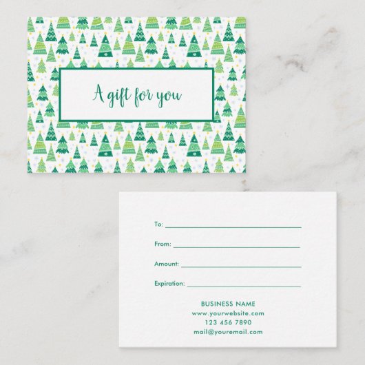 ホリデー・ビジネス・ギフト券クリスマスツリー 割引カード (正面/裏面)