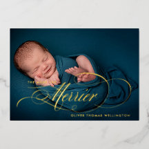 ホリデー フォイル メリーメリー クリスマス フォト 出生発表