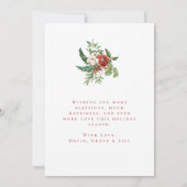 ホリデー フォト ウォーターカラー フローラル メリー クリスマス (裏面)