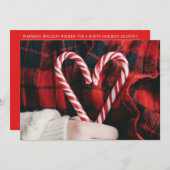 ホリデー フォト カード | クリスマス キャンディー ケーン (正面/裏面)